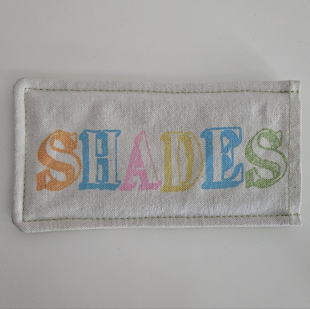 "SHADES" Graphic Fabric Sunglass Pouch
